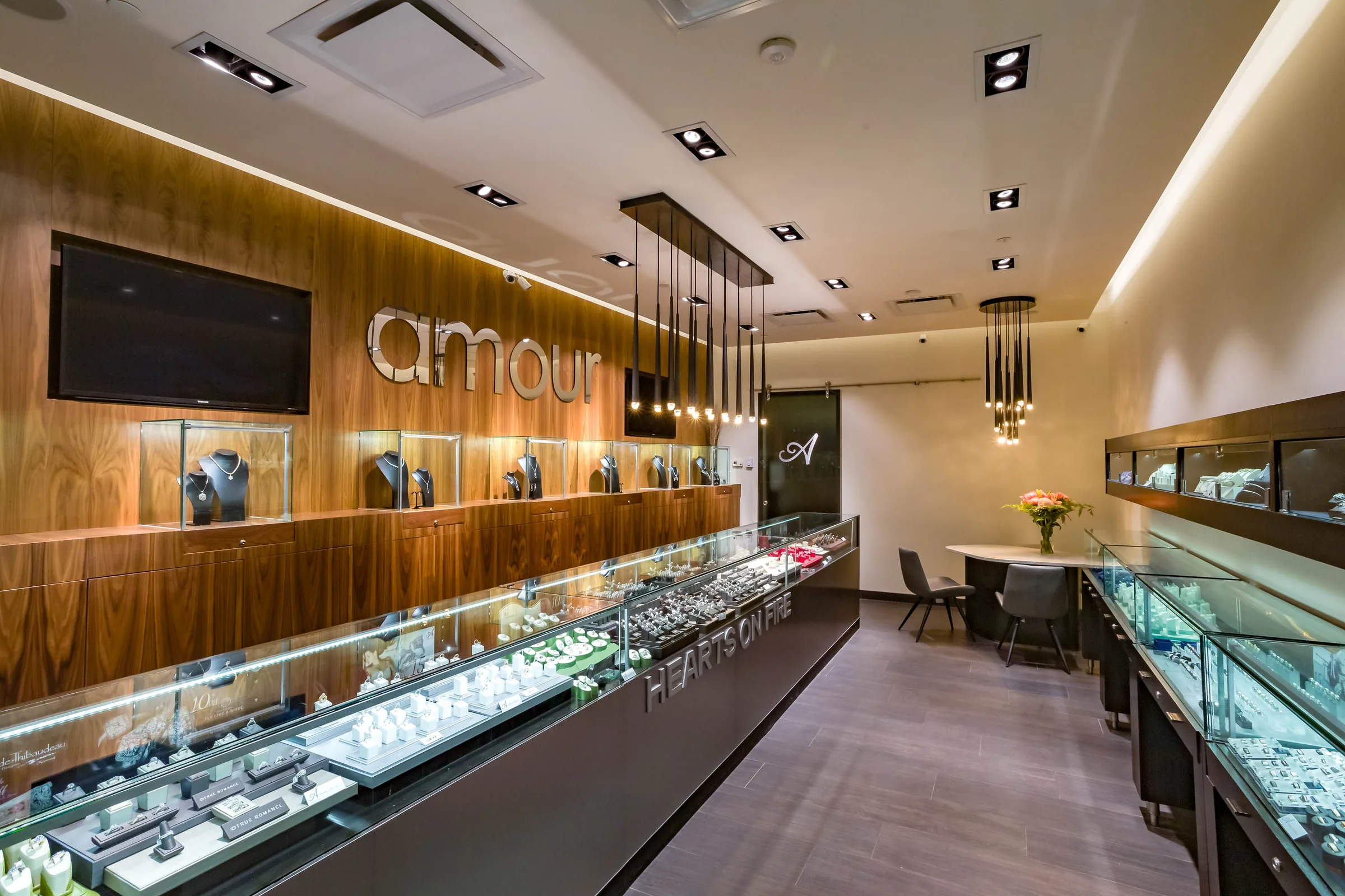 Amour Jewellers boutique interior with custom display casework by Shantam Interiors